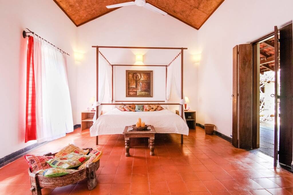 A bedroom at Ikshaa Villa, South Goa.